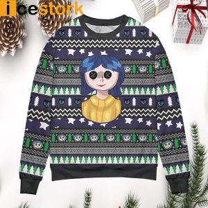 coraline icons christmas sweater
