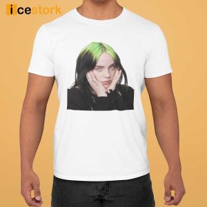 Billie Eilish Green Hair Black Top Big T-Shirt