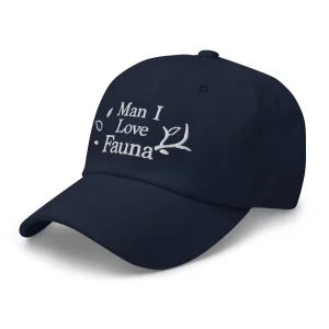 Man I Love Fauna classic dad hat navy left front 64e9f7e69d153