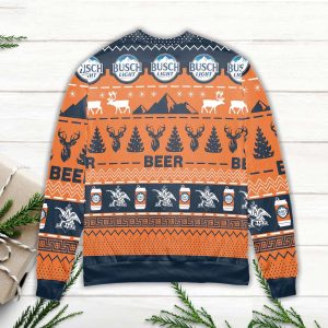 Busch Light Beer Reindeer Pattern Ugly Christmas Sweater1