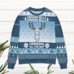 Busch Light Drinker Bells Drinking All The Way Ugly Christmas Sweater