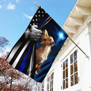 Chihuahua Christian Cross America Flag