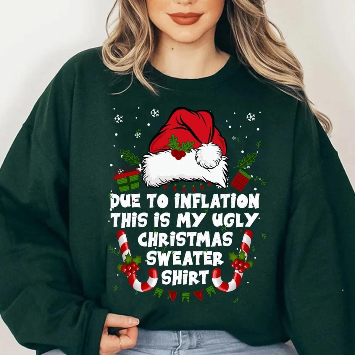 funny due to inflation ugly christmas sweaters for men women