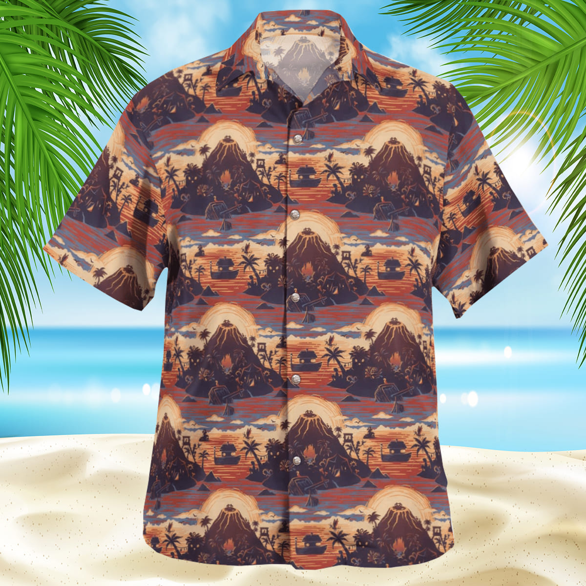 Ginger Island Resort Button Up Hawaiian Shirt