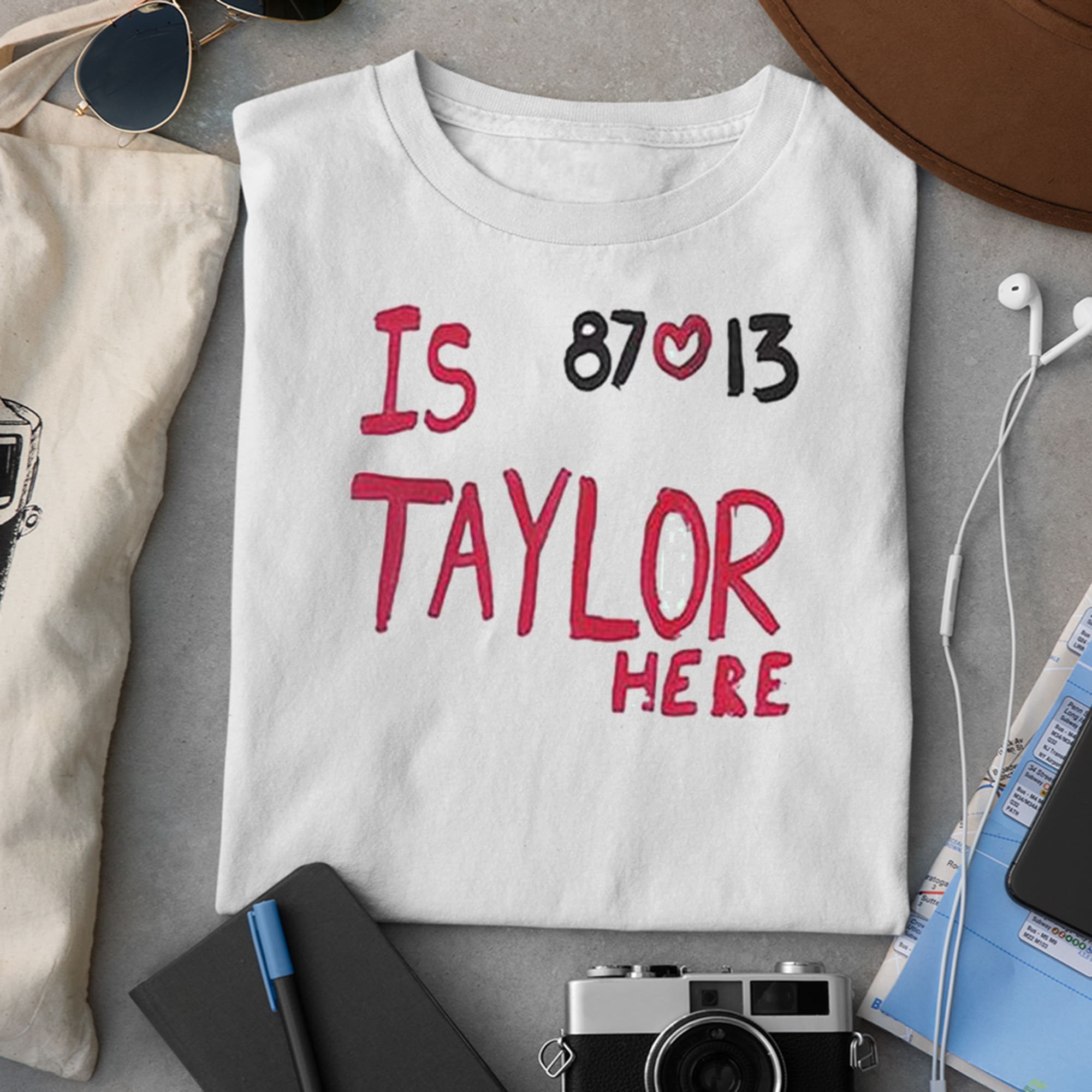 Is Taylor Here Travis Kelce Chiefs T-Shirt - ShirtsOwl Office