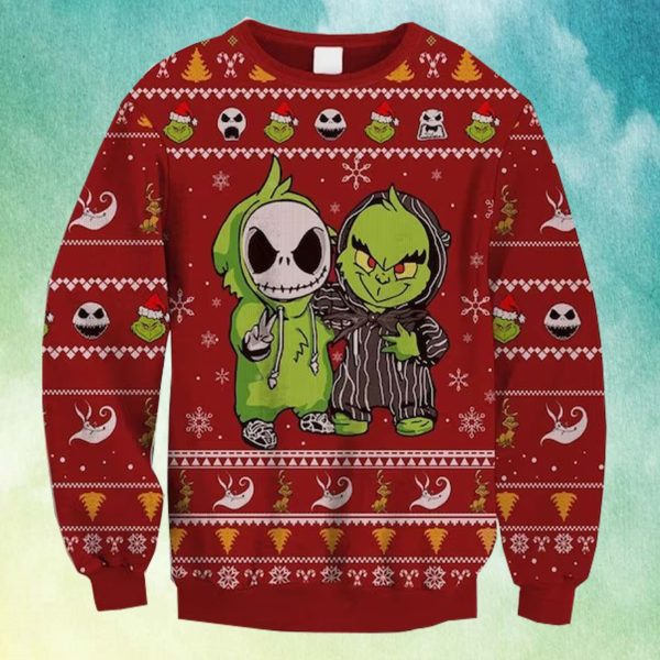 Jack And Griinch Ugly Christmas Sweater