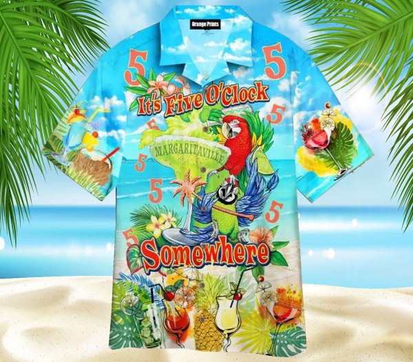 Jimmy Margaritaville It’s 5 O’clock Somewhere Funny Hawaiian Shirt