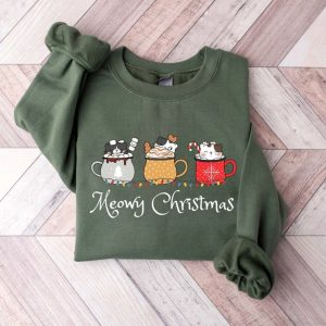 Meowy Christmas Sweatshirt For Women