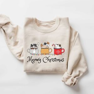 Meowy Christmas Sweatshirt For Women