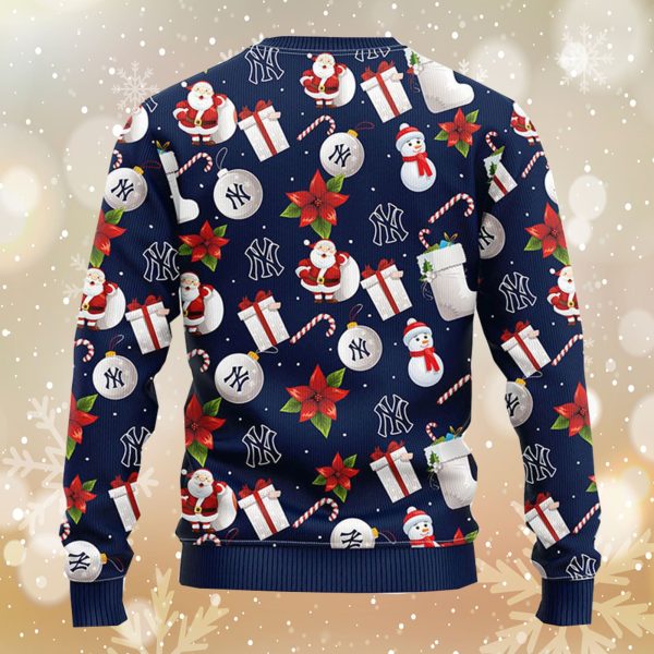 New York Yankees Santa Claus Snowman Christmas Ugly Sweater