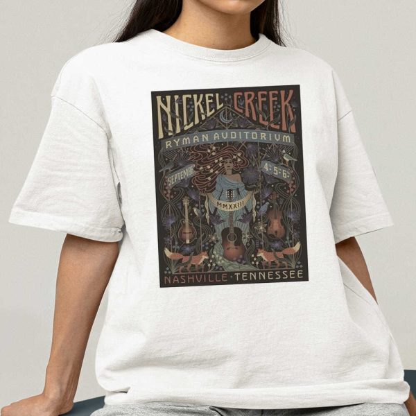 Nickel Creek Nashville Tennessee Sept 4 5 6 2023 Tour Art Poster Design T-Shirt