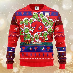 Philadelphia Phillies 12 Grinch Xmas Day Christmas Ugly Sweater