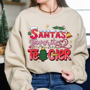 Santa's Favorite Teacher Christmas Sweatshirt