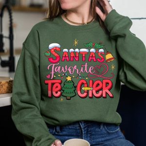 Santa's Favorite Teacher Christmas Sweatshirt