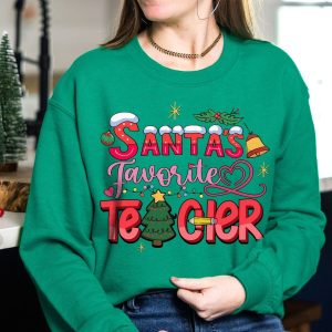 Santa's Favorite Teacher Christmas Sweatshirt