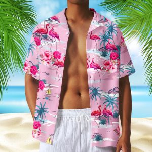 Tropical Pink Flamingo Hawaiian Shirt