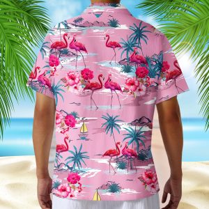 Tropical Pink Flamingo Hawaiian Shirt