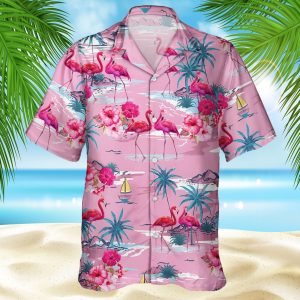 Tropical Pink Flamingo Hawaiian Shirt