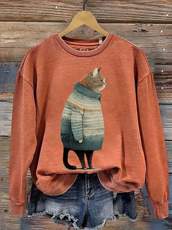 Women’s Winter Cat Print shirt