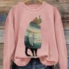 Women’s Winter Cat Print shirt