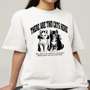 Wood Hawker There Are Two Cats Here Shirt