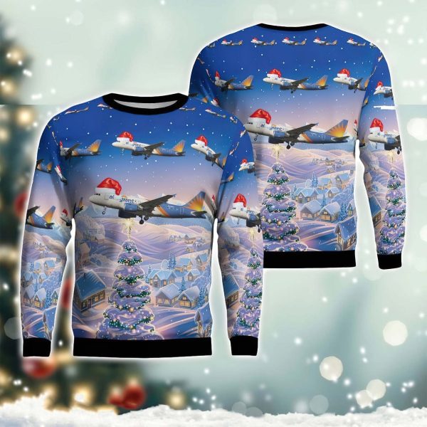 Allegiant Air Airbus A319 111 Christmas Ugly Sweater