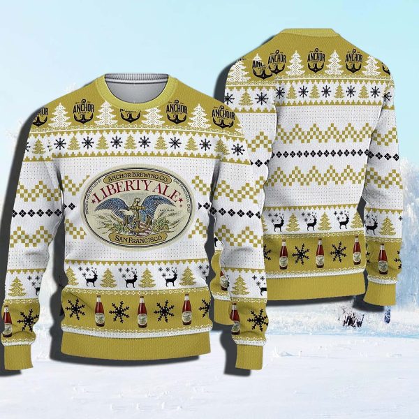 Anchor Brewing Liberty Ale Beer Ugly Christmas Sweater
