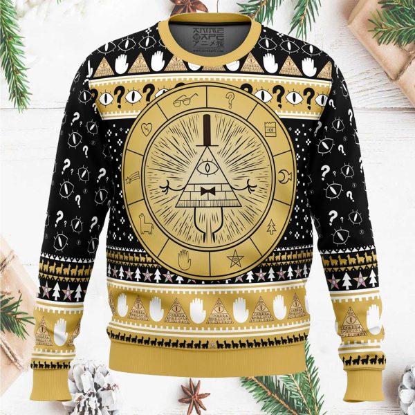 Bill Cipher Gravity Falls Ugly Christmas Sweater