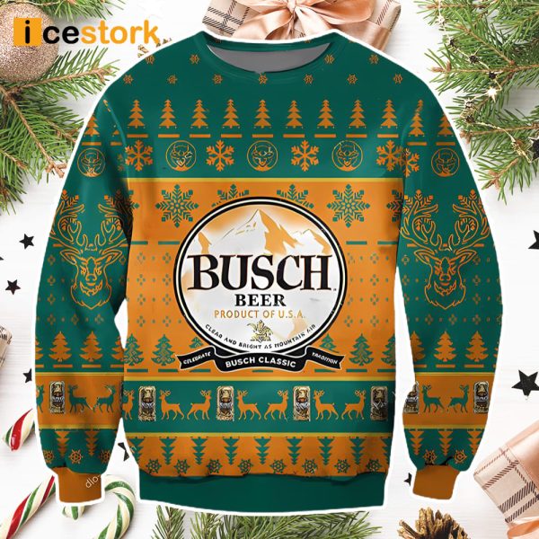 Busch Beer Hunter Christmas Ugly Sweater