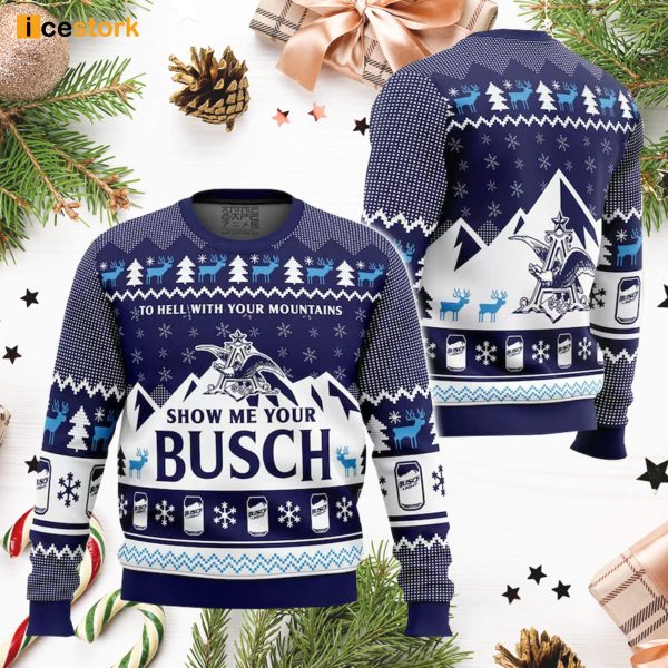 Busch Light Beer Ugly Christmas Sweater