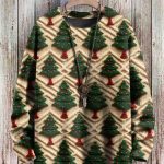 Casual Christmas Tree Print Sweater