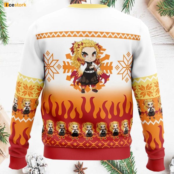 Chibi Kyojuro Rengoku Demon Slayer Ugly Christmas Sweater