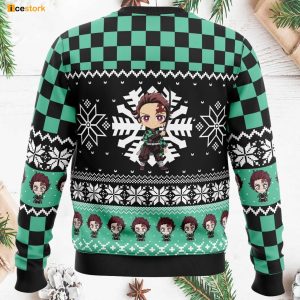 Chibi Tanjiro Kamado Demon Slayer Ugly Christmas Sweater