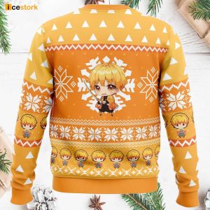 Chibi Zenitsu Agatsuma Demon Slayer Ugly Christmas Sweater