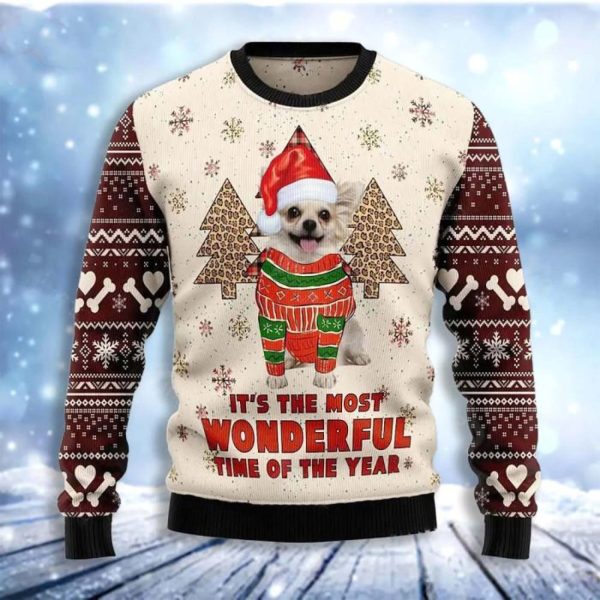 Chihuahua The Most Beautiful Time Ugly Christmas Sweater