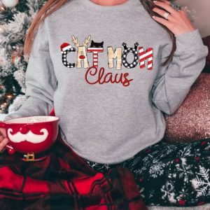 Christmas Cat Mom Claus Sweatshirt