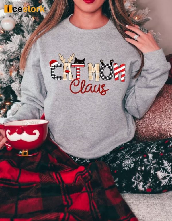 Christmas Cat Mom Claus Sweatshirt