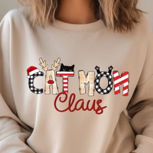 Christmas Cat Mom Claus Sweatshirt