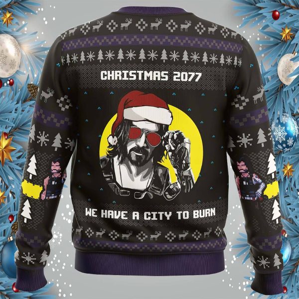 Christmas Cyberpunk 2077 Ugly Christmas Sweater