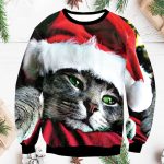 Christmas Kitten Crew Neck Couple Sweater