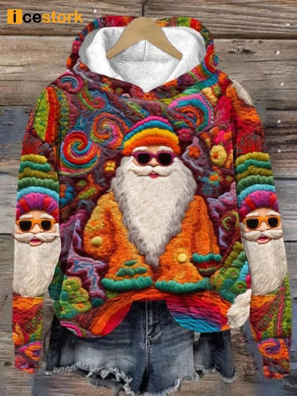 Colorful Santa 3D Printed Hoodie