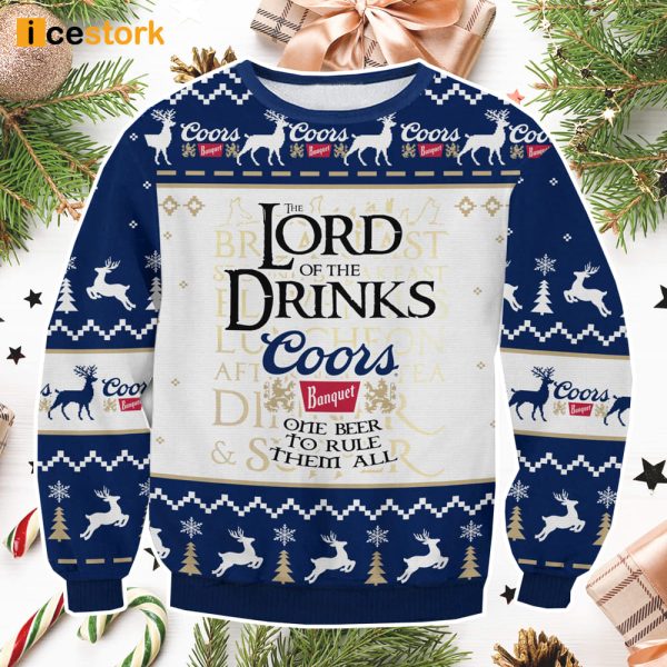 Coors Banquet Lord Of The Rings Ugly Christmas Sweater