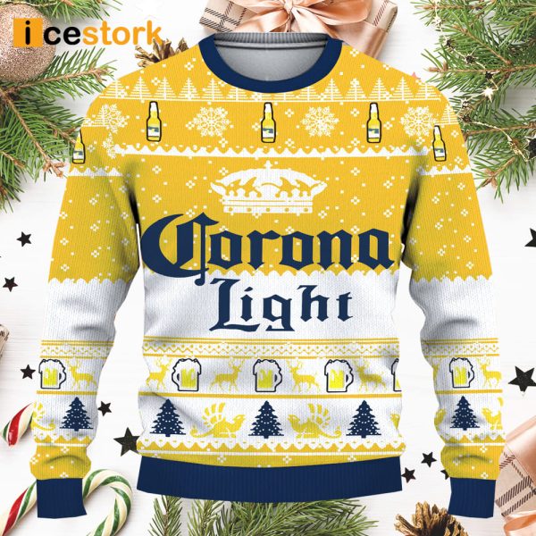 Corona Light Yellow Ugly Christmas Sweater