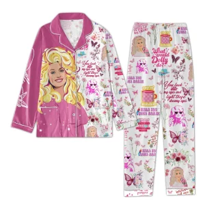 Dolly Partron Pajama set white