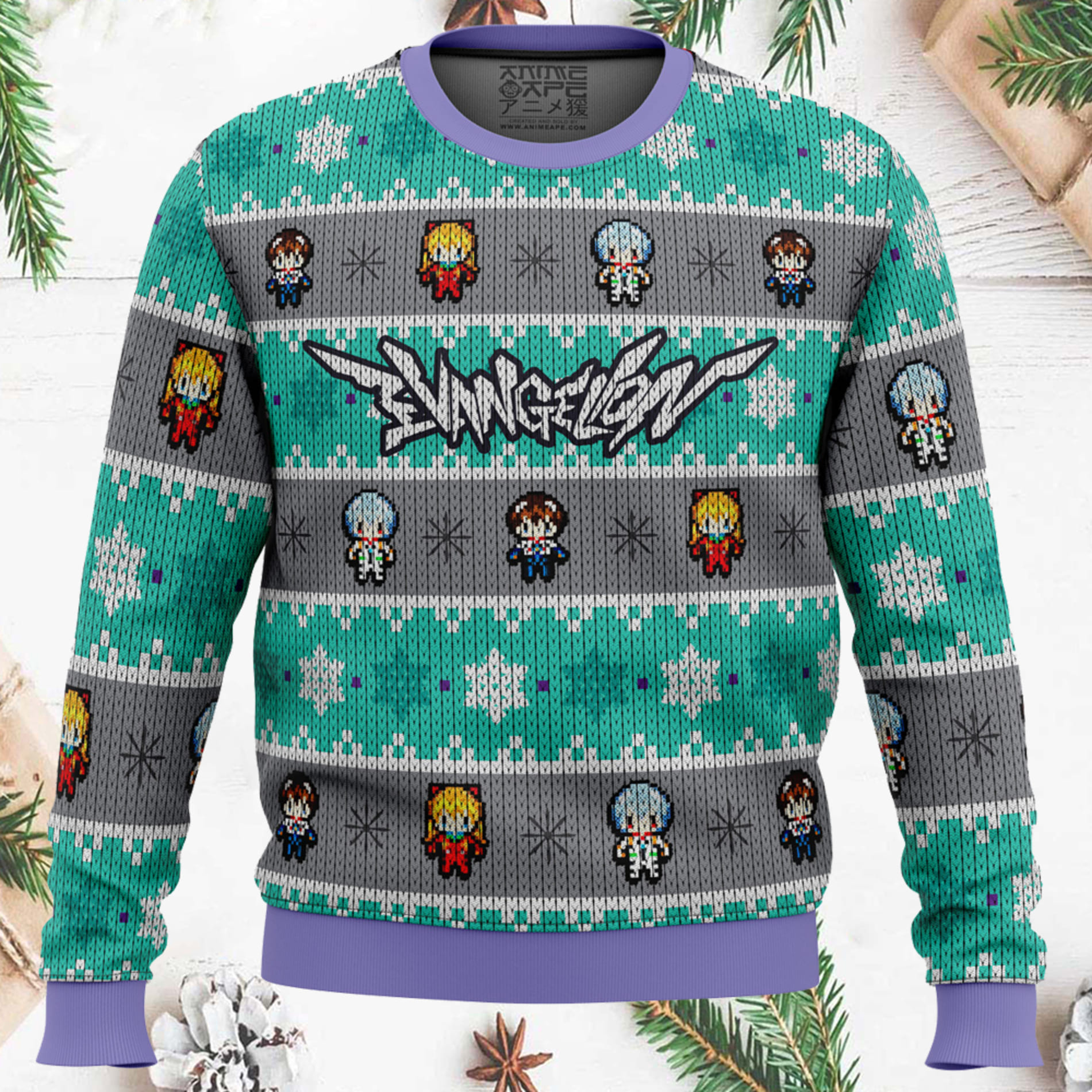 Evangelion Units Neon Genesis Evangelion Ugly Christmas Sweater - Icestork