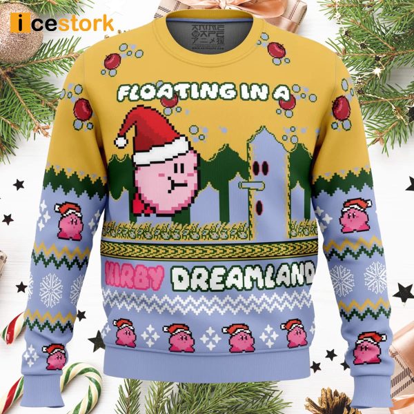 Floating In A Kirby Dreamland Ugly Christmas Sweater