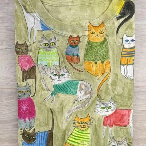 Funny Cat Art Print Casual Sweatshirt