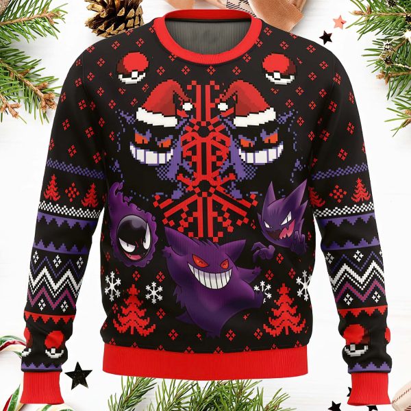 Ghosts Gengar Ghastly Ugly Christmas Sweater