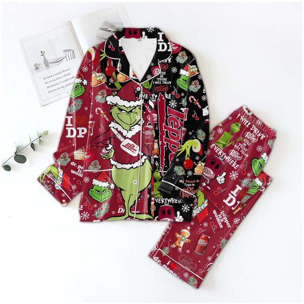 Grinch Dr Pepper Christmas Pajama