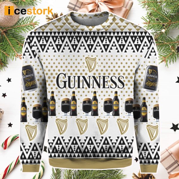 Guinness Black Beer Ugly Christmas Sweater